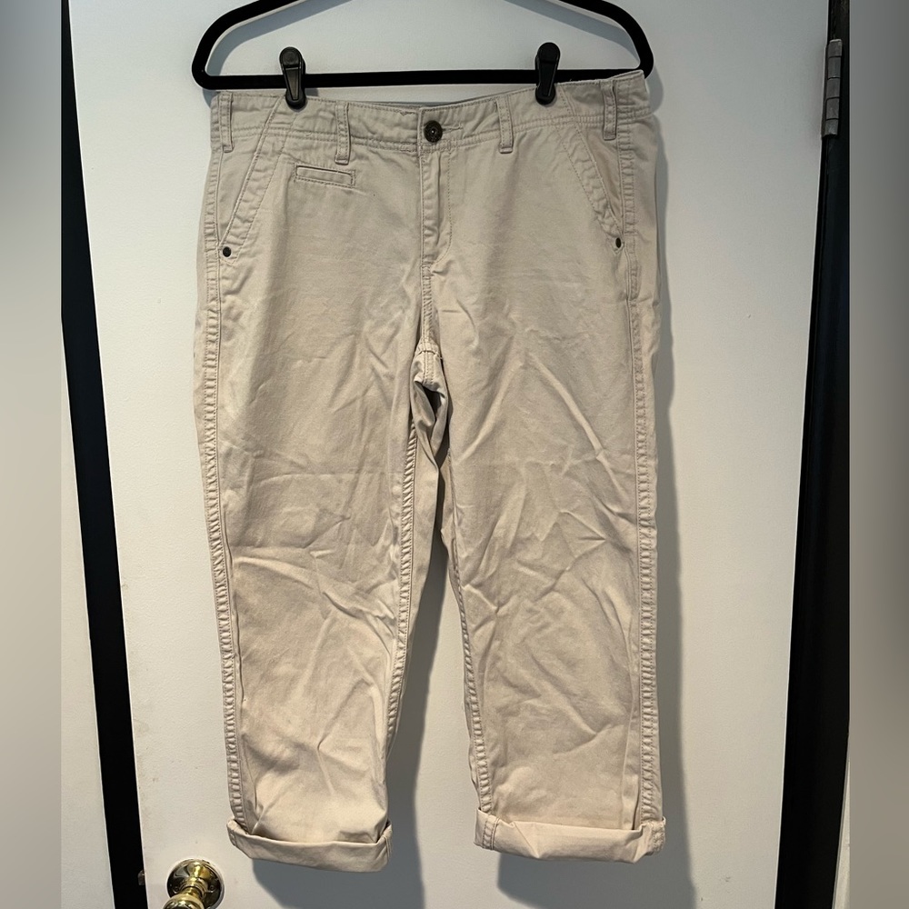 ELLE Cropped Pants - Light Tan/Cream - Size 10
